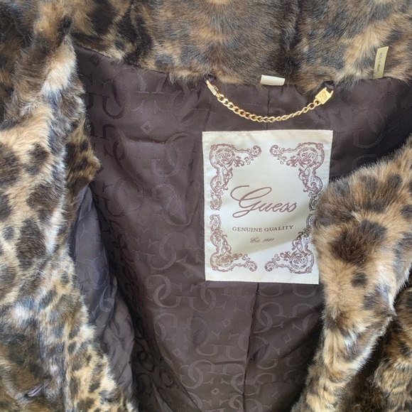 GUESS Leopard print faux fur coat - Picture 5 of 12